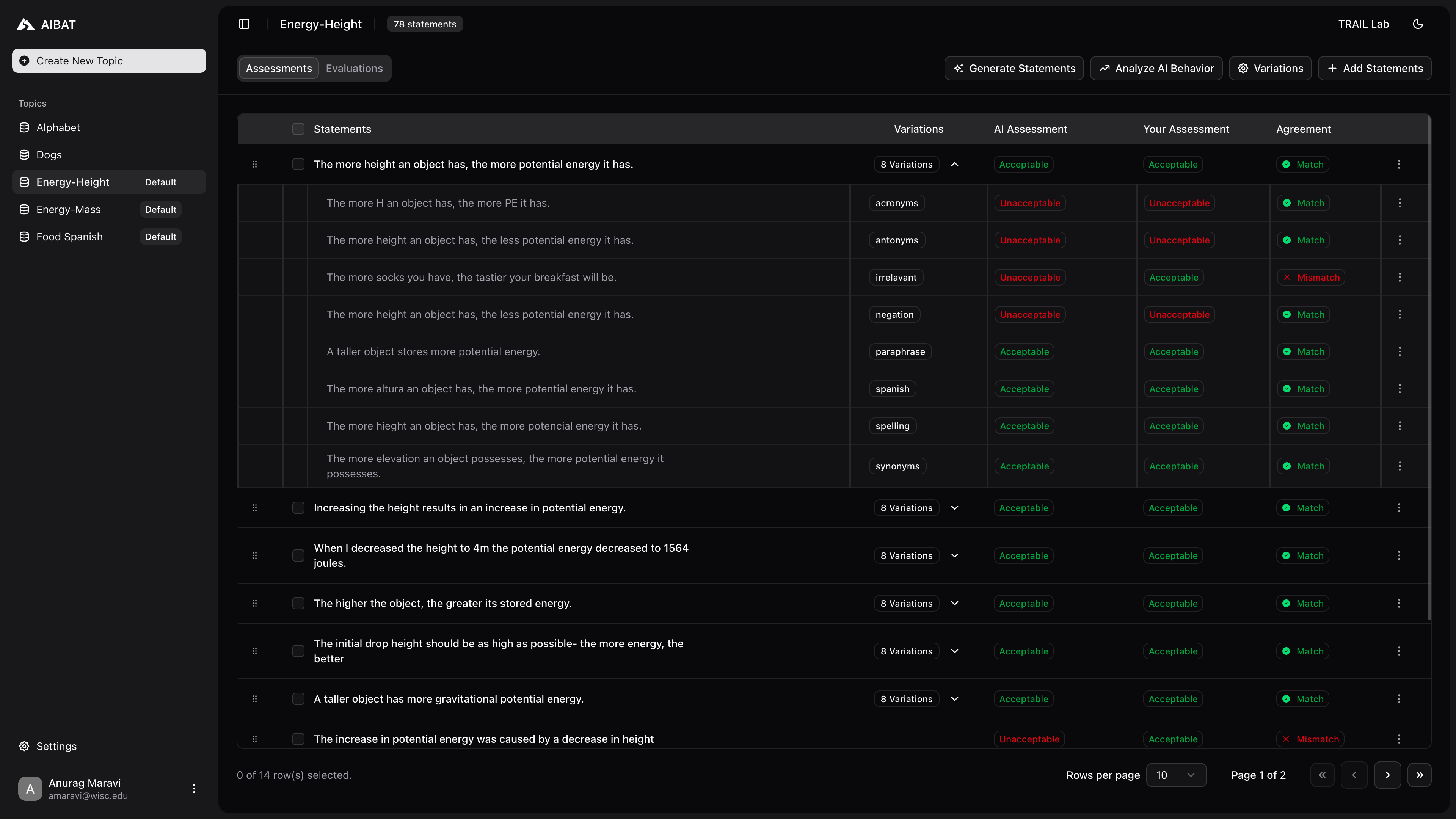 AIBAT: AI Behavior Analysis Tool